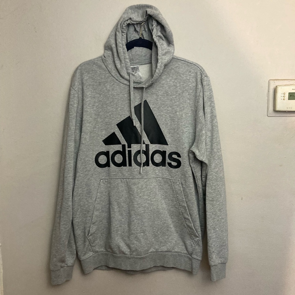 3-18 Mens adidas hoodie sweater gray Large